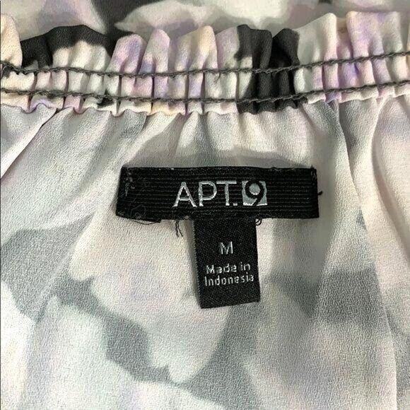 Apt 9 Womens Tunic Top Blouse Shirt Pastel Floral Print Silky Pullover Medium - Picture 6 of 8